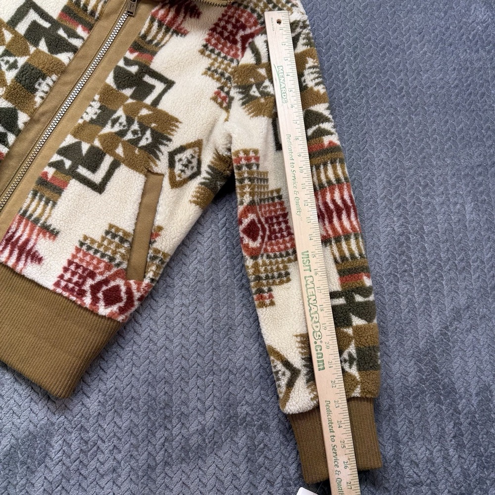 Pendleton Women's Large Chief Joseph Ivory Foxglove Fleece Bomber Jacket - Picture 12 of 13